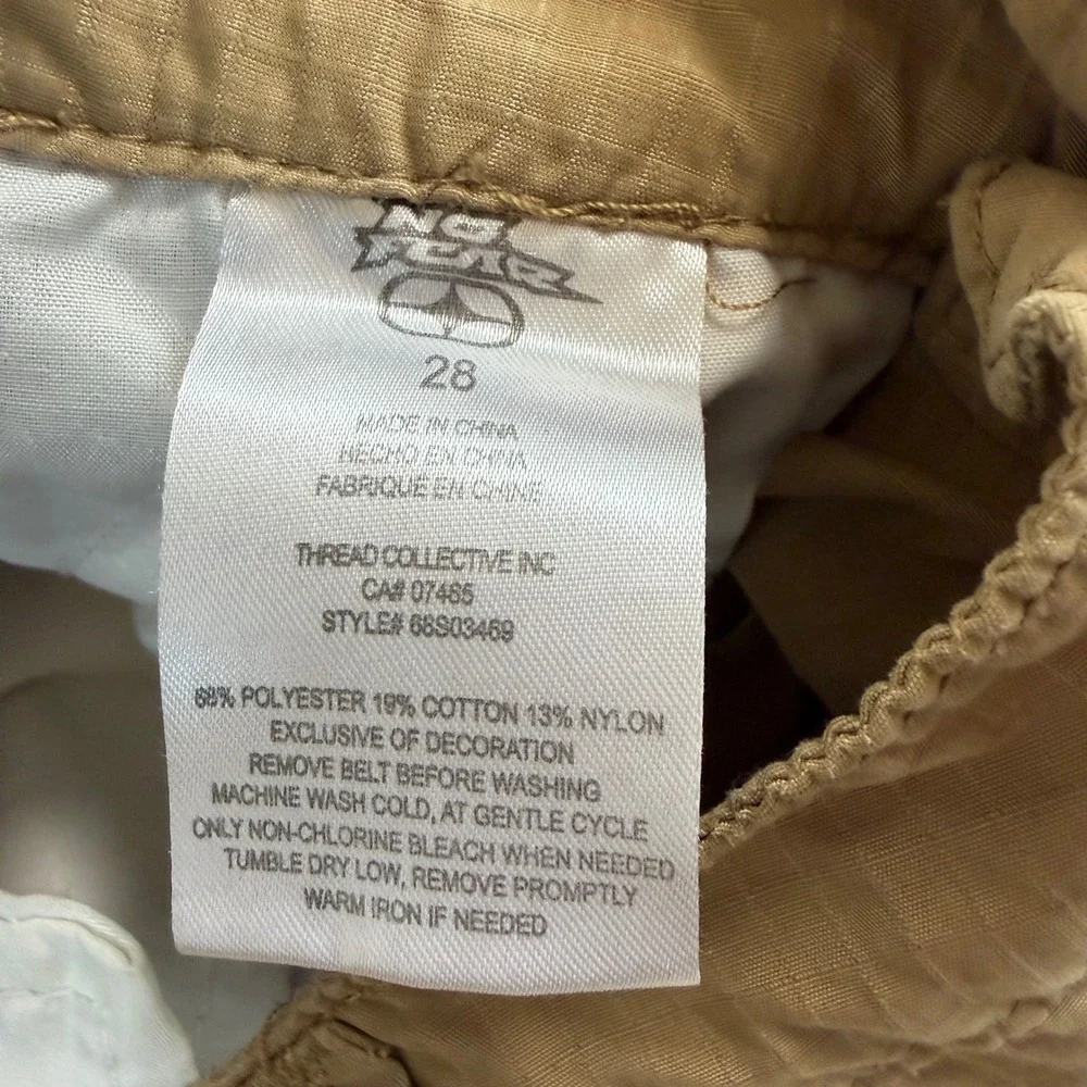 No Fear Cargo Shorts 28 Khaki‎ Tan Y2K Skate Utility Ripstop Tactical Streetwear